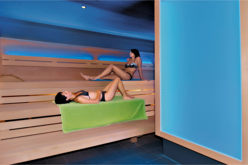 Textilní sauna s teplotou 85 ° C v termálním světě Vitarium