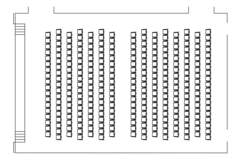 Pankratius - Reihenbestuhlung mit Quergang - 277 Sitzplätze