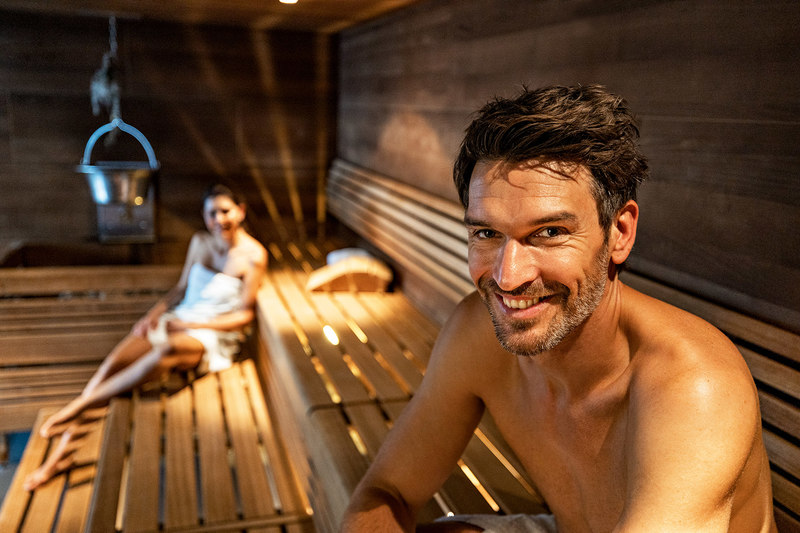 Kräutersauna mit 65 °C in der Saunawelt des Vitariums