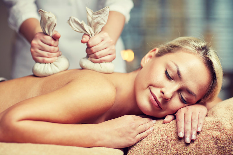 Herbal stamp massage